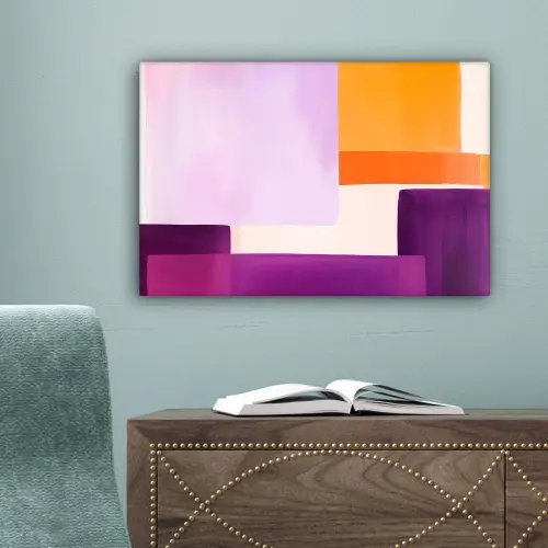 Vlakken - Abstract - Rechthoekig - Oranje canvas 2cm klein -sfeer4