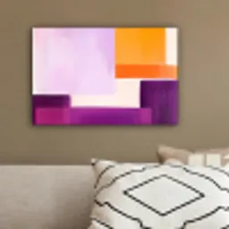 Vlakken - Abstract - Rechthoekig - Oranje canvas 2cm klein -sfeer3