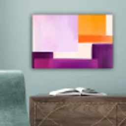 Vlakken - Abstract - Rechthoekig - Oranje canvas 2cm klein -sfeer4