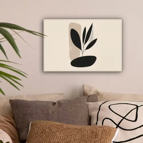 Plant - Beige - Japandi canvas 2cm klein -sfeer1