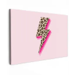 Stippen - Roze - Bliksem canvas 2cm klein -z3d