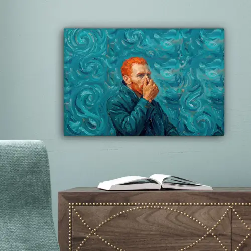 Portret - Klassiek - Blauw canvas 2cm klein -sfeer4