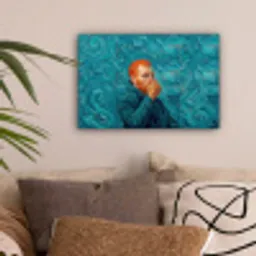 Portret - Klassiek - Blauw canvas 2cm klein -sfeer1