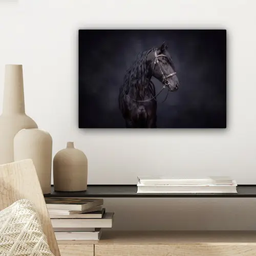Portret - Paard - Donker canvas 2cm klein -sfeer6