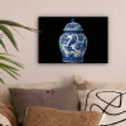 Pot - Delfts Blauw - Bloemen canvas 2cm klein -sfeer1
