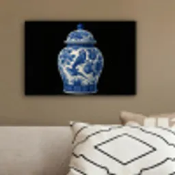 Pot - Delfts Blauw - Bloemen canvas 2cm klein -sfeer3