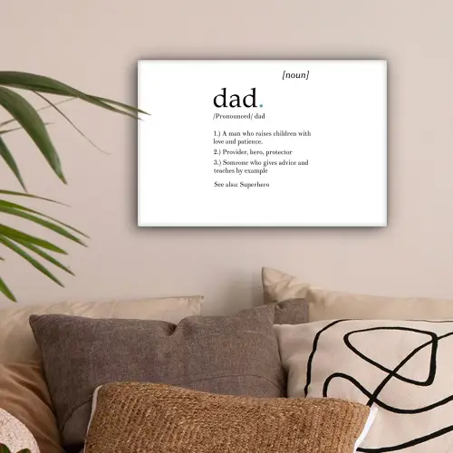 Spreuken - Papa definitie - Quotes - Dad canvas 2cm klein -sfeer1