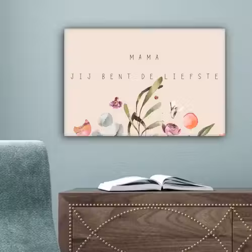 Spreuken - Mama jij bent de liefste - Quotes - Moeder canvas 2cm klein -sfeer4