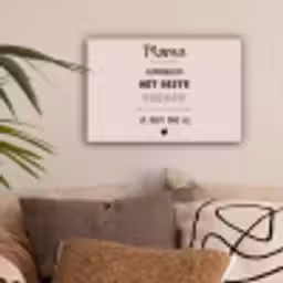 Spreuken - Quotes Mama Je Hebt Ons Al - Moederdag cadeau voor mama - Roze canvas 2cm klein -sfeer1