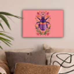 Paars - Kever - Stipjes - Bloemen canvas 2cm klein -sfeer1