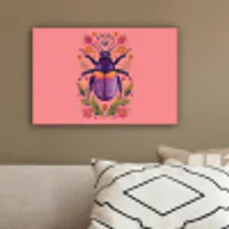 Paars - Kever - Stipjes - Bloemen canvas 2cm klein -sfeer3