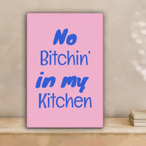 Quote - Blauw - Lettertype - Keuken canvas 2cm klein -sfeer1