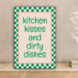Quote - Groen - Geblokt - Keuken canvas 2cm klein -sfeer1