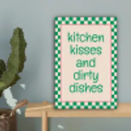 Quote - Groen - Geblokt - Keuken canvas 2cm klein -sfeer4