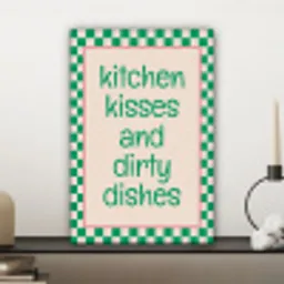 Quote - Groen - Geblokt - Keuken canvas 2cm klein -sfeer6