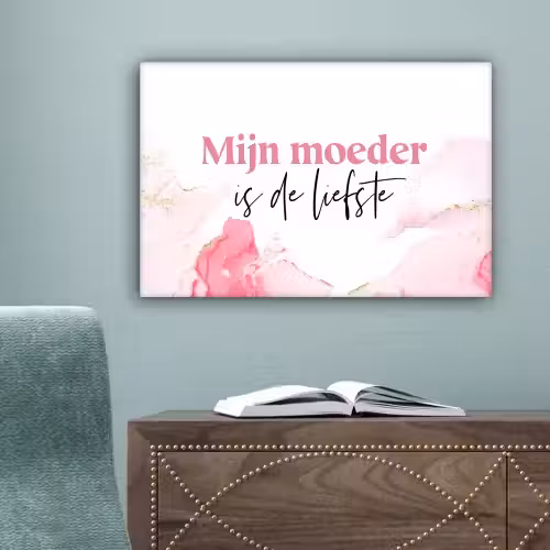 Quote - Mama - Mijn moeder is de liefste - Roze canvas 2cm klein -sfeer4
