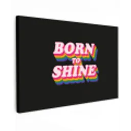 Quote - Regenboog - Roze - Zwart canvas 2cm klein -z3d