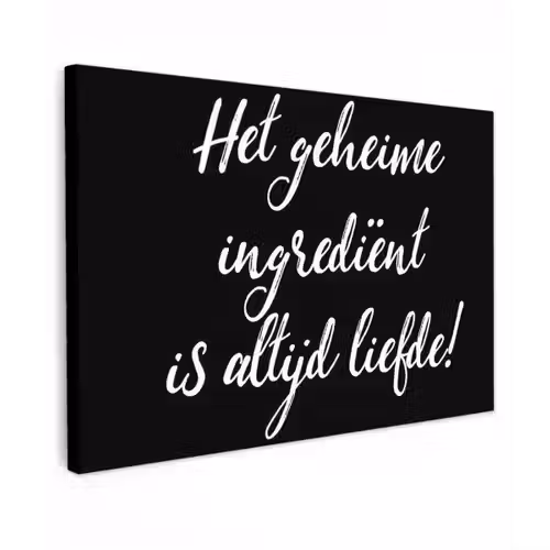 Quotes - Koken - Het geheime ingrediënt is altijd liefde! - Spreuken - Liefde canvas 2cm klein -z3d
