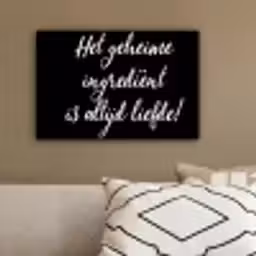 Quotes - Koken - Het geheime ingrediënt is altijd liefde! - Spreuken - Liefde canvas 2cm klein -sfeer3