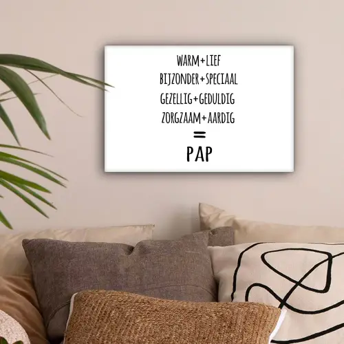Quotes - Pap definitie - Spreuken - Vader canvas 2cm klein -sfeer1