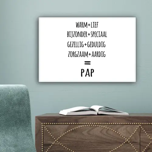 Quotes - Pap definitie - Spreuken - Vader canvas 2cm klein -sfeer4