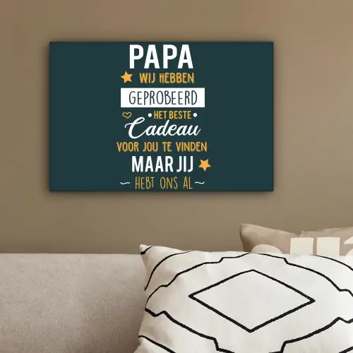 Quotes - Papa - Spreuken - Papa jij hebt ons al canvas 2cm klein -sfeer3