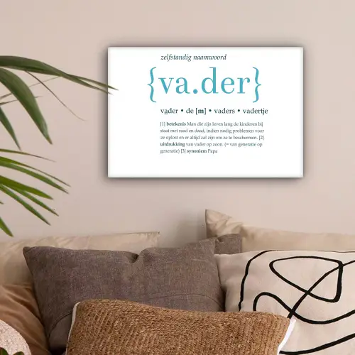 Quotes - Vader definitie - Spreuken - Woordenboek canvas 2cm klein -sfeer1