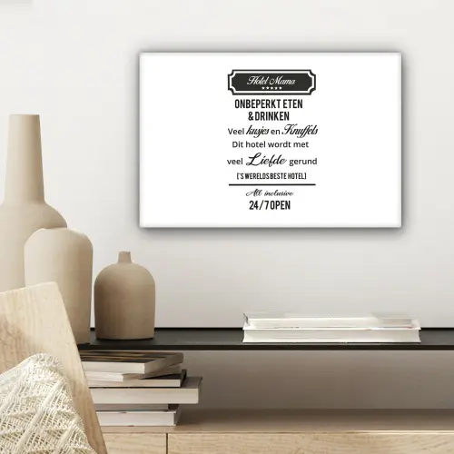 Quotes - Mama - Spreuken - Hotel mama canvas 2cm klein -sfeer6