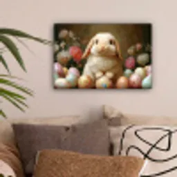 Konijn - Paaseieren - Stilleven canvas 2cm klein -sfeer1