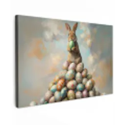 Konijn - Eieren - Kleurrijk canvas 2cm klein -z3d
