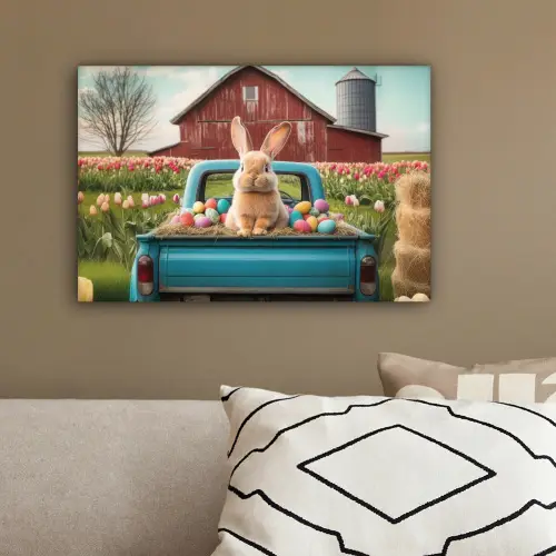 Konijn - Boerderij - Eieren canvas 2cm klein -sfeer3