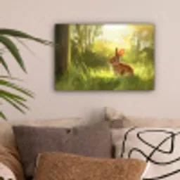 Konijn - Zonlicht - Bos canvas 2cm klein -sfeer1