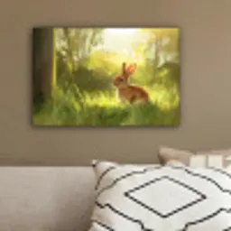 Konijn - Zonlicht - Bos canvas 2cm klein -sfeer3