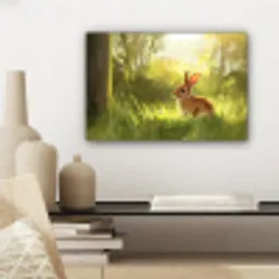 Konijn - Zonlicht - Bos canvas 2cm klein -sfeer6
