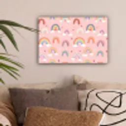 Regenboog - Patroon - Pastel - Handgetekend canvas 2cm klein -sfeer1
