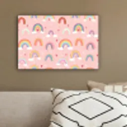 Regenboog - Patroon - Pastel - Handgetekend canvas 2cm klein -sfeer3
