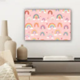 Regenboog - Patroon - Pastel - Handgetekend canvas 2cm klein -sfeer6
