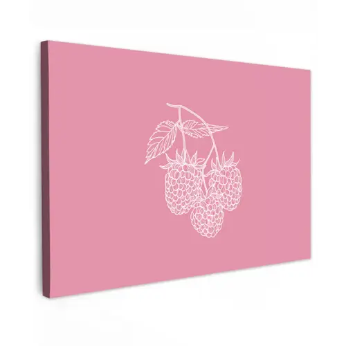 Frambozen - Steel - Getekend - Roze canvas 2cm klein -z3d