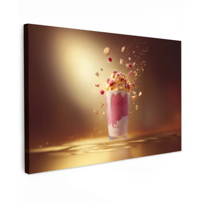 Framboos - Smoothie - Drinken - Roze canvas 2cm klein -z3d