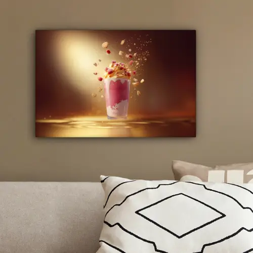 Framboos - Smoothie - Drinken - Roze canvas 2cm klein -sfeer3