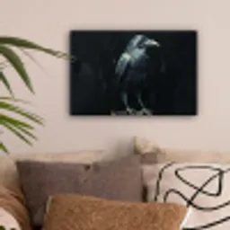 Raaf - Vogels - Zwart canvas 2cm klein -sfeer1