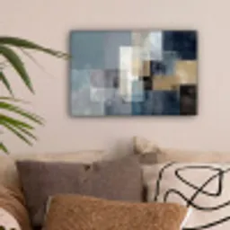 Rechthoeken - Abstract - Blauw canvas 2cm klein -sfeer1