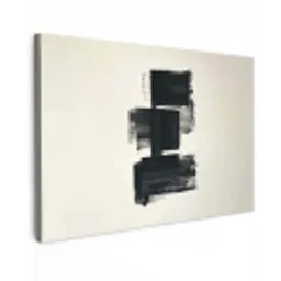 Rechthoeken - Penseelstreken - Abstract - Zwart canvas 2cm klein -z3d