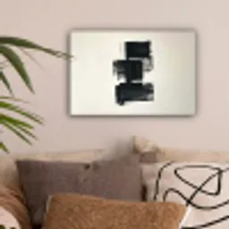 Rechthoeken - Penseelstreken - Abstract - Zwart canvas 2cm klein -sfeer1