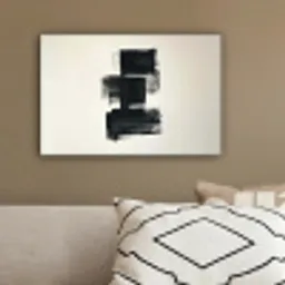 Rechthoeken - Penseelstreken - Abstract - Zwart canvas 2cm klein -sfeer3