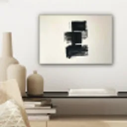 Rechthoeken - Penseelstreken - Abstract - Zwart canvas 2cm klein -sfeer6