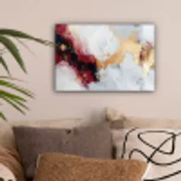 Rood - Abstract - Goud - Modern canvas 2cm klein -sfeer1