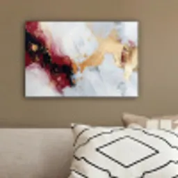 Rood - Abstract - Goud - Modern canvas 2cm klein -sfeer3