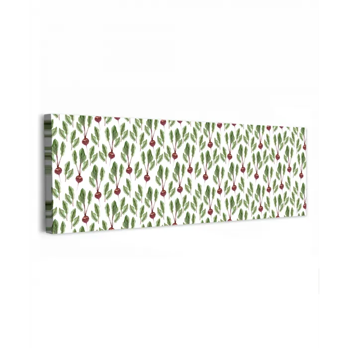 Rood - Bieten - Blad - Patroon canvas 2cm klein 828 -z3d