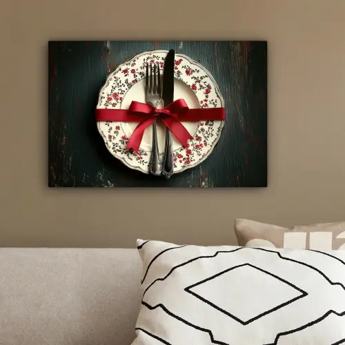 Rood - Strik - Bestek canvas 2cm klein -sfeer3